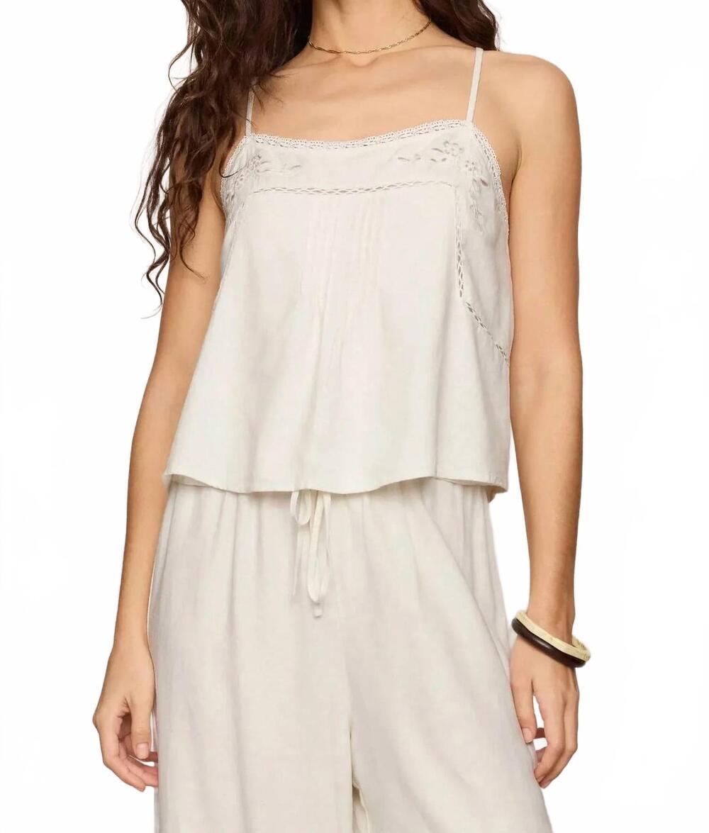 NEW Z SUPPLY lillie embroidered woven tank in white